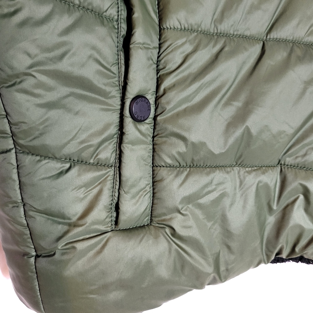 Boys Michael Kors Olive Green Fleece Lined Puffer - Picture 4 of 6